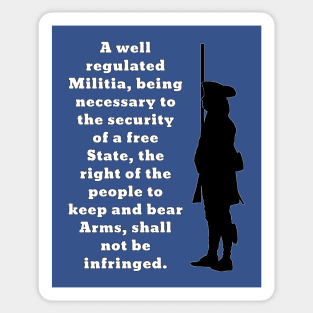 Second Amendment Militia Man (Back Print) Sticker
